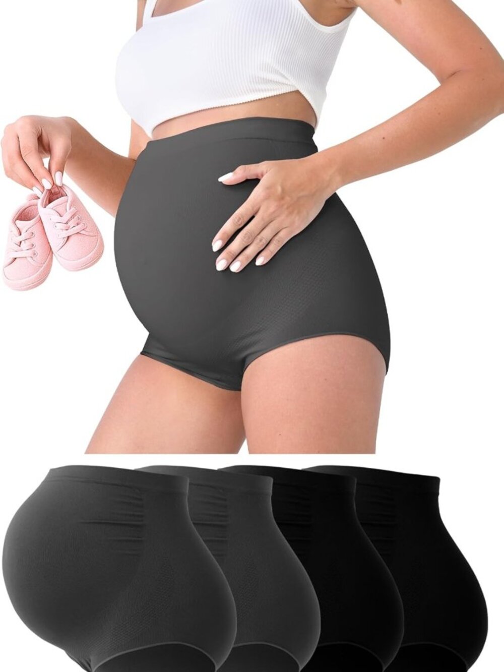 Plus Size Maternity Underwear | Seamless Over Bump Panties | High-Rise Comfort